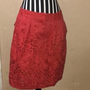 Yoana Baraschi Y2K Coquette Orange Lace Cut Out lines skirt 8